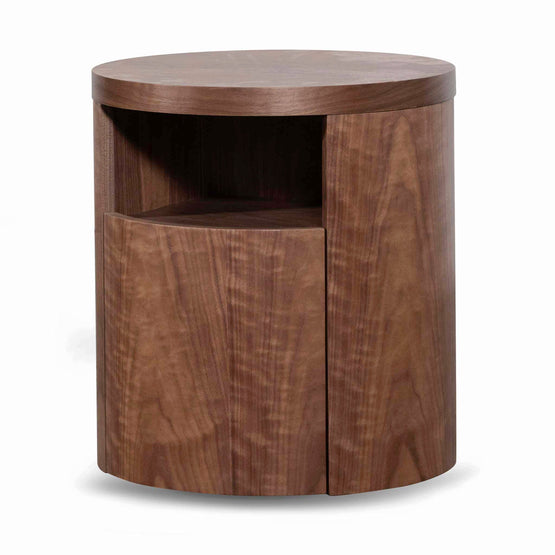 Ex Display - Honigold Round Wooden Bedside Table With Drawer - Walnut Bedside Table Better B-Core   
