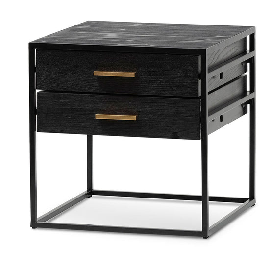 Ex Display - Solomon Side Table - Full Black Bedside Table IGGY-Core   