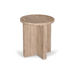 Sanya 45cm Travertine Top Round Side Table Side Table Rebhi-Core   