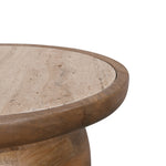 Urbina 40cm Travertine Top Side Table - Natural Side Table Rebhi-Core   