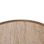 Urbina 40cm Travertine Top Side Table - Natural Side Table Rebhi-Core   