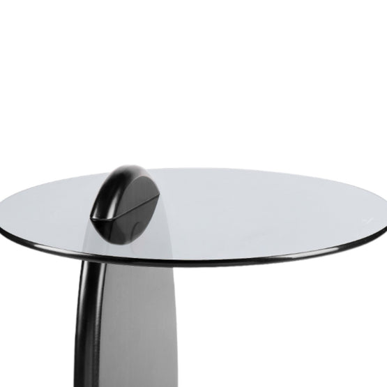 Vardo 50cm Round Glass Side Table - Full Black Side Table NY-Core   