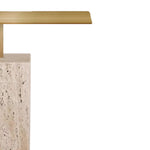 Hilaria 40 cm Brushed Gold Side Table - Natural Side Table NY-Core   