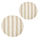 Set of 2 - Stripe 40cm Round Cushion - Fawn Cushion Warran-Local   