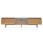 Alto 2m Wooden TV Entertainment Unit With Natural Drawers - White Frame