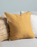 Ex Display - Ollo Adria Linen & Cotton Cushion - Mustard Cushion Furtex-Local   