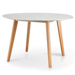 Ex Display - Aron 120cm Round Marble Dining Table - Natural Base Dining Table Swady-Core   