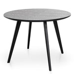 Ex Display - Halo 100cm Veneer Top Round Dining Table - Full Black Dining Table Swady-Core   