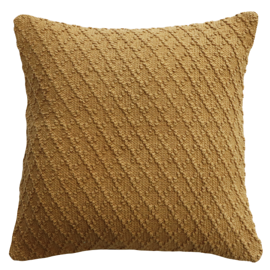 Ex Display - Ollo Kapiti Textured Check Cotton Cushion - Tan Cushion Furtex-Local   
