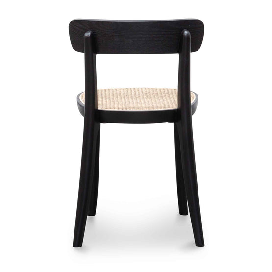 Ex Display - Orval Rattan Dining Chair - Black with Natural Seat Dining Chair Swady-Core   