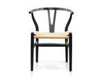 Set of 2 - Harper Wooden Dining Chair - Black - Natural Seat Dining Chair Swady-Core   