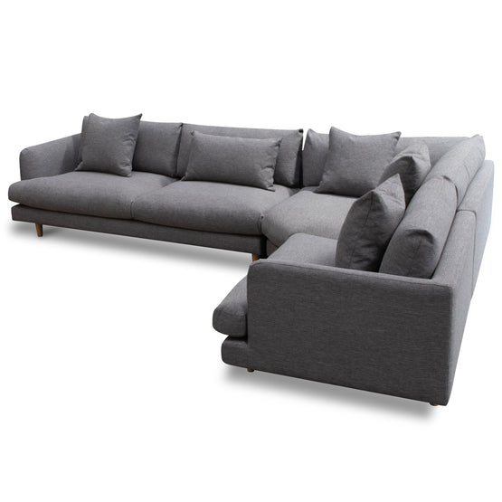 Della Right Return Modular Fabric Sofa - Graphite Grey Chaise Lounge Casa-Core   