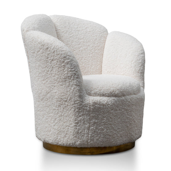Elmer Lounge Chair - White with Brass Gold Base Armchair Dwood-Core   