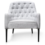 Wilson Fabric Armchair - Light Spec Grey - Black Armchair IGGY-Core   