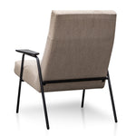 Essie Fabric Armchair in Sand Grey - Black Armchair M-Sun-Core   