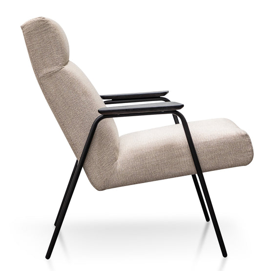Essie Fabric Armchair in Sand Grey - Black Armchair M-Sun-Core   