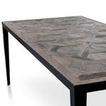 Clara 2.36m Wooden Dining Table - Dark Natural Dining Table Nicki-Core   