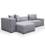 Casey 3 Seater Left Chaise Fabric Sofa - Graphite Grey Chaise Lounge Casa-Core   