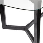 Massey 2.4m Dining Table - Glass Top with Black Base Dining Table Nicki-Core   