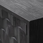 Mildred 1.78m Sideboard - Black ELM Wood with Gold Handle Buffet & Sideboard Nicki-Core   