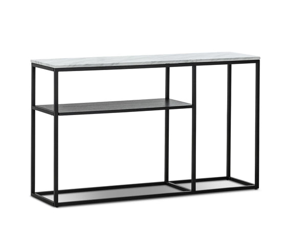 Brink 1.3m White Marble Console Table - Black Console Table Eastern-local   