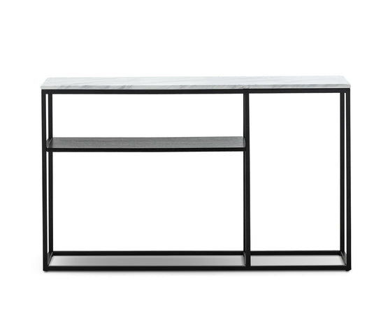 Brink 1.3m White Marble Console Table - Black Console Table Eastern-local   