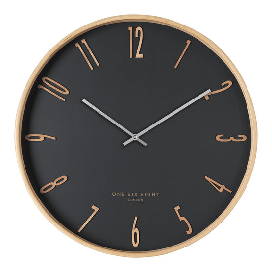 Porter 41cm Wall Clock - Black Clock Onesix-Local   