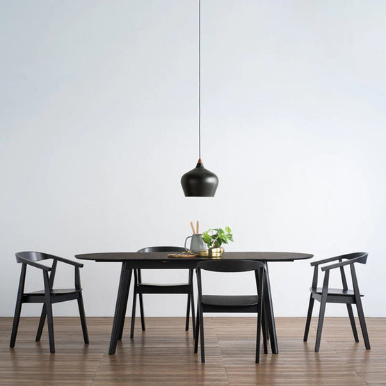 Asher Wooden Dining Chair - Black Dining Chair Vatec-Local   