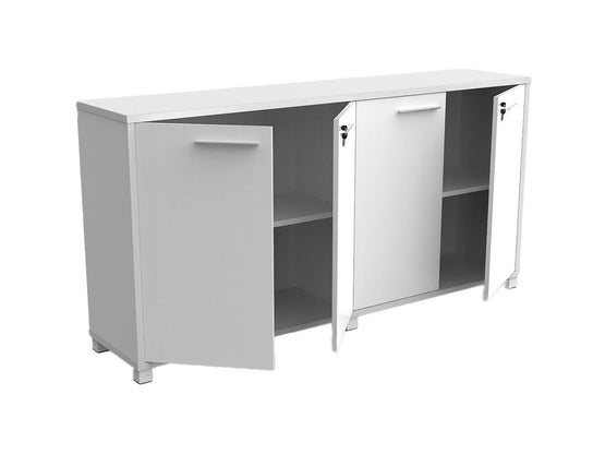 Axis 4 Doors Credenza Storage Unit - White Filing Cabinet OLGY-Local   