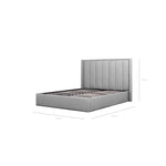 Betsy Fabric Queen Bed Frame - Pearl Grey with Storage Queen Bed YoBed-Core   