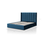 Betsy Queen Bed Frame - Teal Navy Velvet with Storage Queen Bed YoBed-Core   