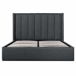 Betsy Fabric King Bed Frame - Charcoal Grey with Storage King Bed YoBed-Core   