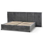 Amado Queen Bed Frame - Charcoal Velvet with Storage Queen Bed Ming-Core   