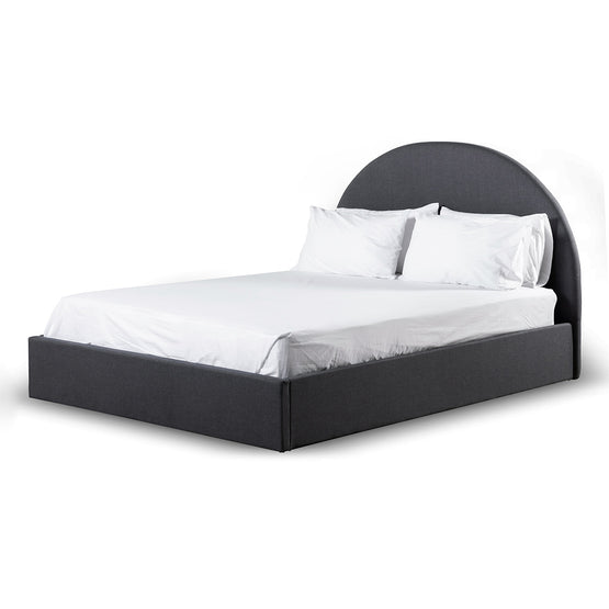Antonia Fabric Queen Bed Frame - Charcoal Grey with Storage Queen Bed YoBed-Core   