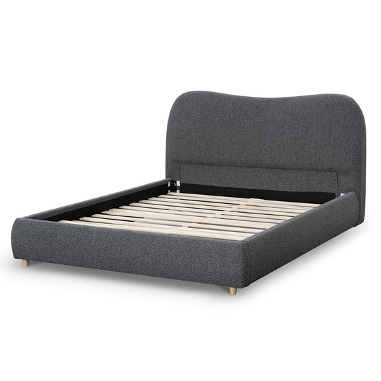 Diaz Queen Bed Frame - Charcoal Boucle Bed Frame YoBed-Core   