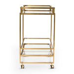 Dewitt Glass Bar Cart - Brushed Gold Bar Cart Blue Steel Sofa- Core   