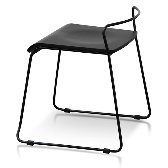 Arturo 45cm Wooden Seat Low Stool - Black Low Stool New Home-Core   