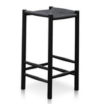 Erika 65cm Black Oak Bar Stool - Black Seat Bar Stool Oakwood-Core   
