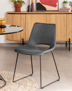Bernard Fabric Dining Chair - Gunmetal Grey Dining Chair The Form-Local   