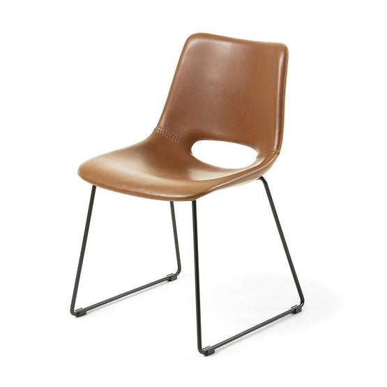 Bernard Faux Leather Dining Chair - Rust Dining Chair The Form-Local   