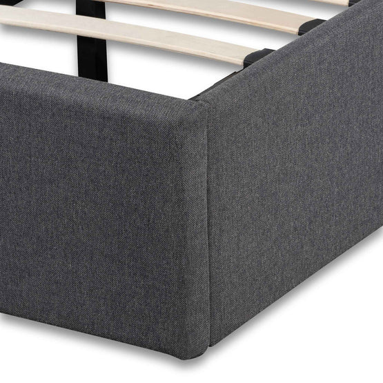 Betsy Fabric Single Bed Frame - Charcoal Grey with Storage Single Bed YoBed-Core   