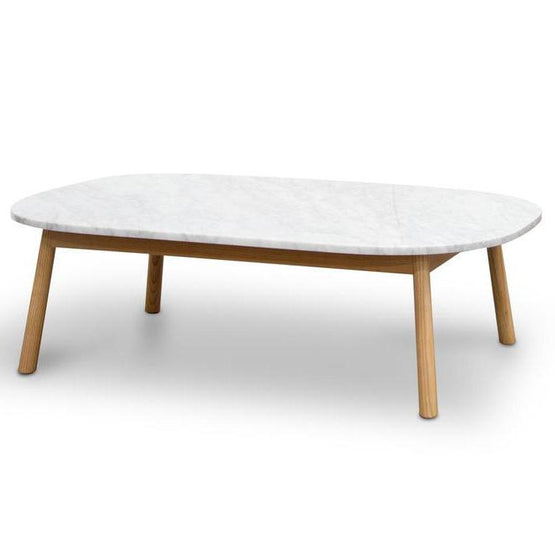 Hamilton 110cm Oval Marble Coffee Table - Natural Base Coffee Table Swady-Core   