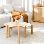 Nest Of Holloway Wooden Round Coffee Table - Natural Coffee Table KD-Core   