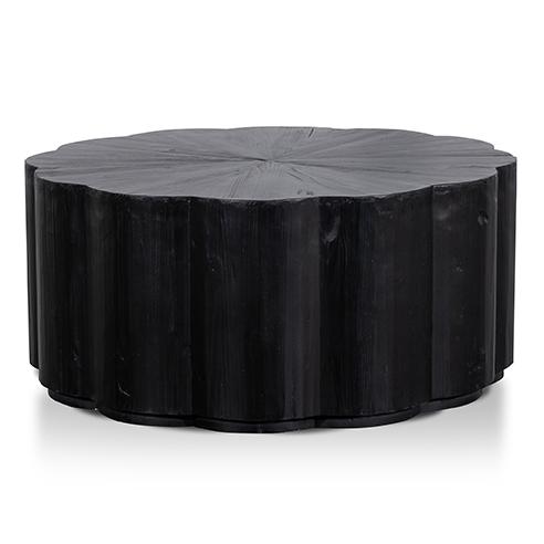 Danica 100cm Round Coffee Table - Full Black Coffee Table Nicki-Core   