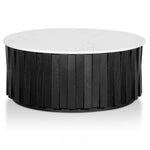 Tulisa Porcelain Marble Round Coffee Table - Black Coffee Table Nicki-Core   