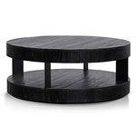 Arisha 100cm Round Coffee Table - Full Black Coffee Table Nicki-Core   
