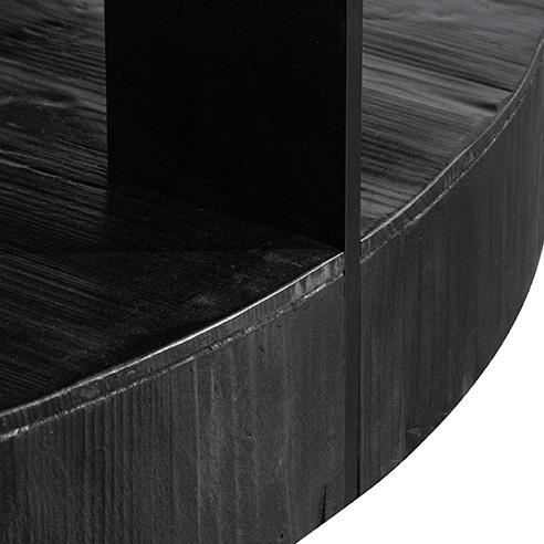 Arisha 100cm Round Coffee Table - Full Black Coffee Table Nicki-Core   