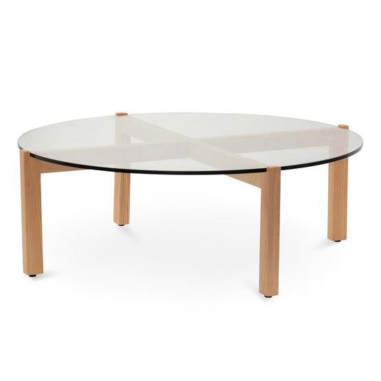 Oran 103cm Round Glass Top Coffee Table Coffee Table Dwood-Core   