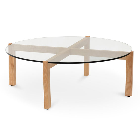 Oran 103cm Round Glass Top Coffee Table Coffee Table Dwood-Core   