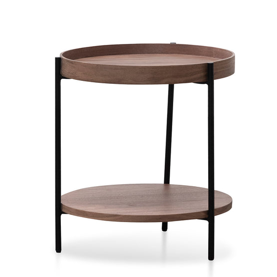 Zelma 44cm Round Side Table - Walnut Side Table Dwood-Core   
